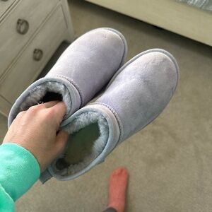 New short purple Uggs. Worn once inside the house. Size 8